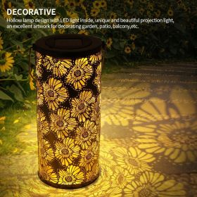 Hollow Flower Projector Lamp Garden Decorative Lantern Waterproof Hanging Solar Powered LED Lamp For Balcony Terrace Garden Patio Yard