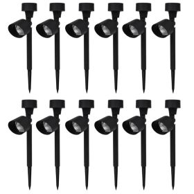 Outdoor Solar Powered LED Spotlight Black 12 pcs