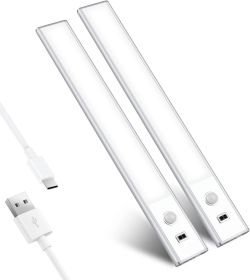 Motion Sensor Cabinet Light;  44 LED Under Counter Closet Lighting;  1500mAh USB Rechargeable Kitchen Lights;  Led Closet Light Motion Activated
