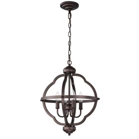 4 Light pendant light (Color: Oil Rubbed Bronze)